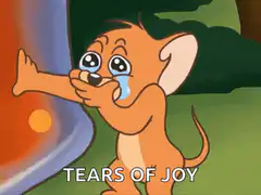 Jerry crying tears of joy