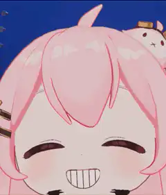 Pink hair anime girl smiling
