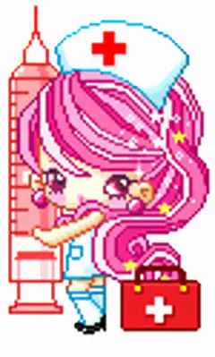 pixel art nurse with syringe