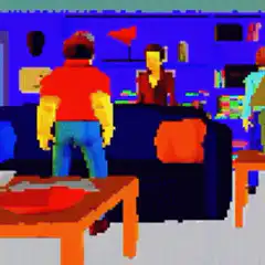 Bart Simpson pixel art couch sit