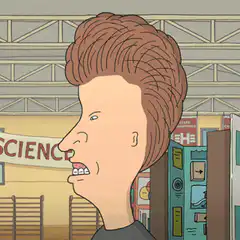 Beavis reacts with shock