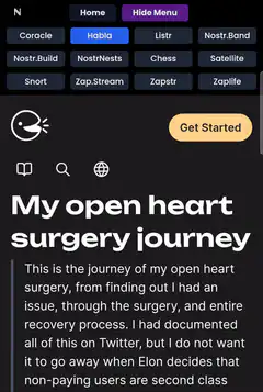 Nostr app login and open heart surgery post
