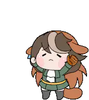 chibi character shrugging