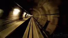 fast train through dark tunnel
