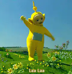 Laa-Laa dancing in a field