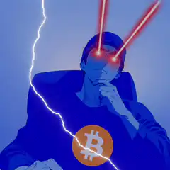 Bitcoin Guy Laser Eyes Lightning