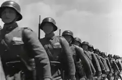 Soldiers marching in formation