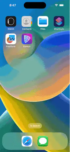 iPhone scrolling through Damus app