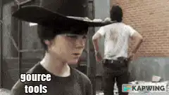 Rick Grimes turns around to see Carl with a hat