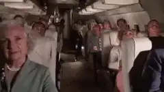 Passengers upside down on plane