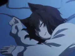 anime girl sleeping with cat ears