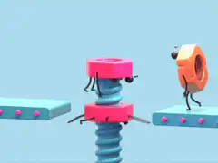3d animated nuts and bolts stacking