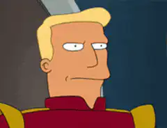 Zapp Brannigan squinting