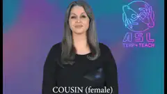 ASL sign for COUSIN (female)
