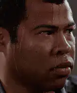 Jordan Peele sweating profusely