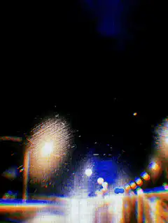 glitchy night street lights
