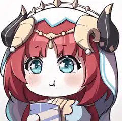 chibi demon girl eating ice cream