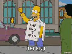 Homer Simpson preaching the end is near