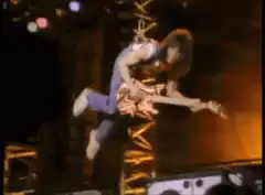 Guitarist flying on stage