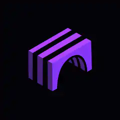 Colorful 3D arch logo animation