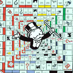 Monopoly board with Mr. Monopoly