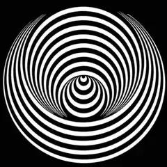 Black and white hypnotic spiral