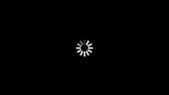 white loading spinner on black background