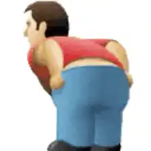 Man pulling down pants