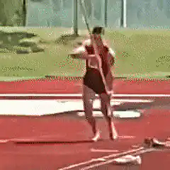 Pole vaulter fails to clear the bar