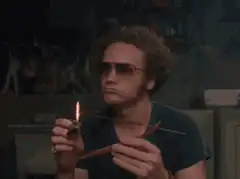 Marlon Brando lighting a cigarette