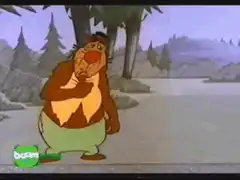 Yogi Bear eating picnic basket
