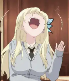 anime girl laughing hysterically