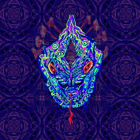 Psychedelic alien mask animation