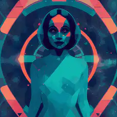 Colorful geometric woman portrait animation