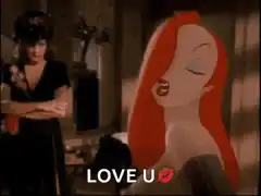 Jessica Rabbit blows a kiss to Eddie Valiant