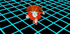 Asuka running then exploding into glitch