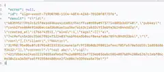 JSON object with error null and id