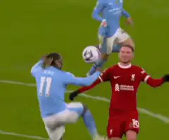 Foden kicks Salah in the face