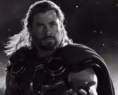 Thor looking at his hand