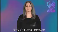 ASL sign for sick illness disease