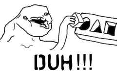 Dumb Guy Trying to Fit Square Block in Round Hole