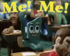 Gumball raising hand Me Me