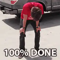 Guy collapses after 100% done