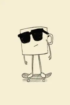cool mug on skateboard
