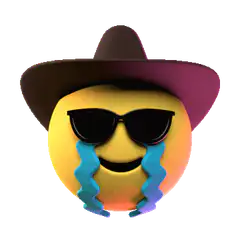 Crying emoji with sunglasses and hat
