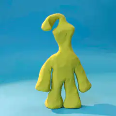 Yellow clay figure dancing
