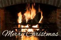 Merry Christmas fireplace GIF