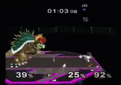 Bowser defeats Jigglypuff in Smash Bros