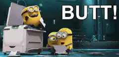 Minions printing a butt
