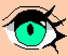 pixel art green eye blink